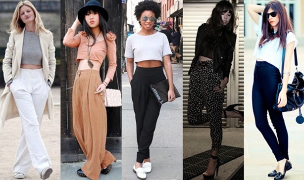 high waisted pants and crop top outfits